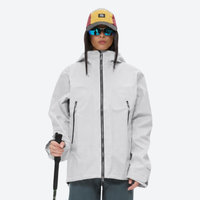 
                  
                    Women's 3L rain jacket under 300g - close-up details of zippers cuffs and seams, for rain and wind protection
                  
                