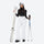 Women's belted snow jacket with suspender pants - white snow pants, for skiing and snowboarding