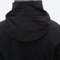 
                  
                    Women's 3-layer breathable ski suit - black, back hood close-up detail, for resort and cross-country days
                  
                
