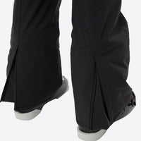 
                  
                    Women's 3-layer breathable ski suit - black bib pants, hem zip vent close-up detail, for snowy mountain travel
                  
                