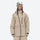 Women's breathable balloon snow pants set - tan snow pants, waist pocket close-up with hand, for cold-weather winter sports