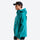 3L hard shell jacket waterproof - teal color variant front views, on-model side view, for rain and wind protection
