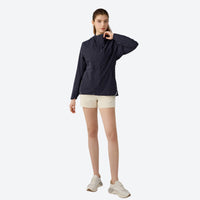 
                  
                    Voya women's waterproof softshell jacket - navy blue waterproof softshell jacket views, for hiking and outdoor adventures
                  
                