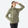 Women's fitted softshell for hiking and everyday wear - olive green waterproof softshell jacket views, on-model back view