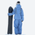 Waterproof snow jacket and pants set - cream, on-model back hood view, for cold-weather winter sports