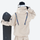 Colorblock snowboard jacket and pants set - women's blue colorblock pants with black base layer, on-model front view