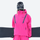 Breathable ski jacket and snow pants combo - red, on-model front view, for resort and backcountry days