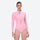 Women's 2mm one-piece wetsuit with socks - pink and gray color variants side and back views, for cold water water sports