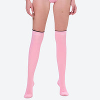 
                  
                    Women's long-sleeve wetsuit with knee-high socks - pink and gray color variants side and back views, on-model hood side view
                  
                