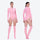 Women's thermal wetsuit suit with stockings - pink and gray color variants side and back views