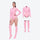Women's thermal wetsuit suit with stockings - pink and gray color variants side and back views, for swimming and snorkeling