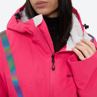 
                  
                    Women's snowboard jacket and wide-leg pants - pink snow pants with black top, for powder days and winter commute
                  
                