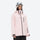 Waterproof snow jacket and pants set - sky blue, on-model back hood view, for resort and backcountry days