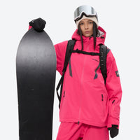 
                  
                    Women's waterproof snow jacket and pants set - pink jacket, for powder days and winter commute
                  
                