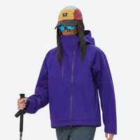 
                  
                    Waterproof hooded jacket for women - black and green color variants side and back views, for travel and everyday wear
                  
                