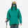 Waterproof hooded jacket for women - close-up details of zippers and technical features, for rain and wind protection