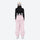 Women's 2-layer snowboard jacket and bibs - light pink bib pants with black top, for resort and street wear