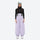 Women's 2-layer snowboard jacket and bibs - lavender bib pants with black top, for powder days and winter commute