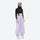 Women's quilted lining ski jacket with suspender bibs - lavender bib pants with black top, for skiing and snowboarding