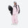 Women's waterproof 2L snow jacket and bib pants series - light pink jacket with light pink bib pants