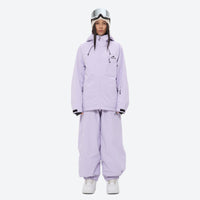 
                  
                    Women's quilted lining ski jacket with suspender bibs - lavender jacket with lavender bib pants
                  
                