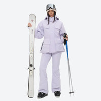 
                  
                    Women's 3-layer breathable ski suit - lavender jacket with lavender pants, for resort and cross-country days
                  
                