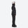 Women's belted snow jacket with suspender pants - black jacket with black pants, for skiing and snowboarding