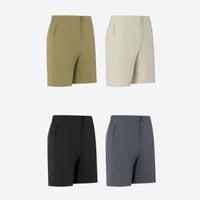 
                  
                    Men's UPF 50 rashguard and boardshorts set - close-up details of fabric collar and shorts, for swimming and beach activities
                  
                