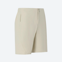 
                  
                    Long sleeve sun protection shirt with shorts - close-up details of fabric collar and shorts, for sun protection in water
                  
                