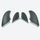 Honeycomb carbon quad fins Futures system - dark green gray quad fin set views and dimensions, for fast powerful waves