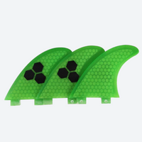 
                  
                    Performance thruster fins with FCS dual tab - green and orange thruster fin sets, for surfing in most conditions
                  
                