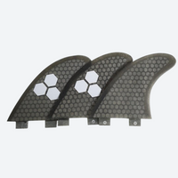 
                  
                    Performance thruster fins with FCS dual tab - gray thruster fins on board, for shortboard and funboard surfing
                  
                