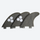 Performance thruster fins with FCS dual tab - gray thruster fins on board, for shortboard and funboard surfing